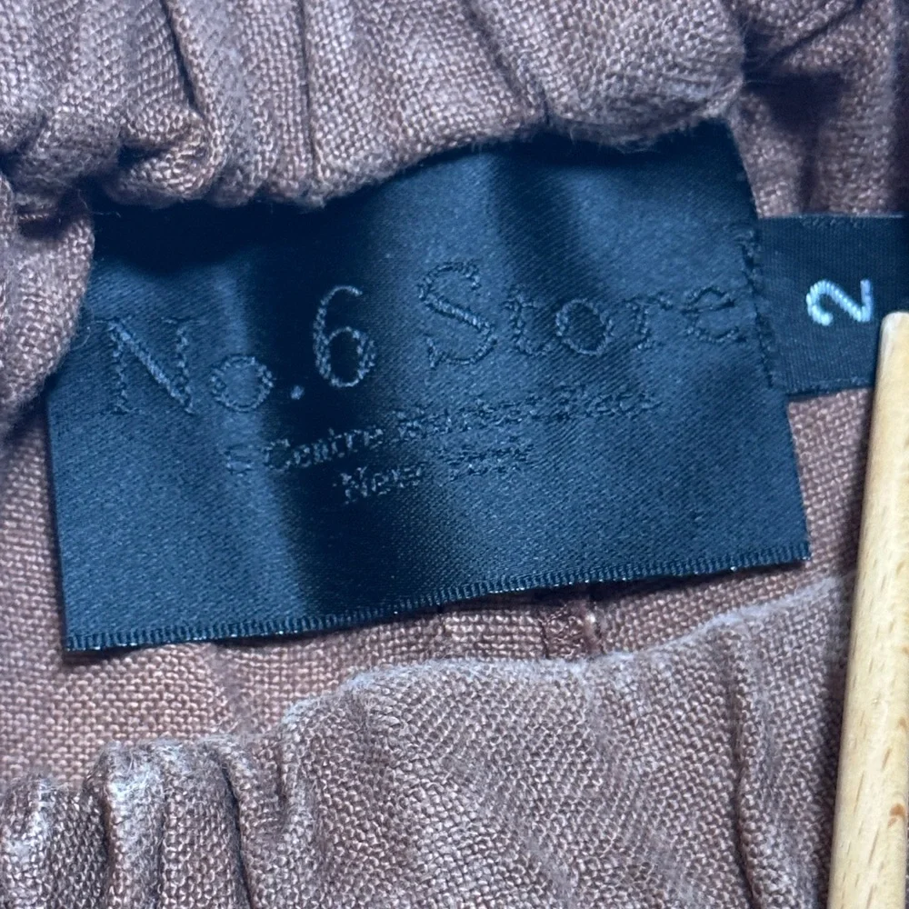 No. 6 Store 100% Linen Rust Brown Loungewear Jogger Pants Oversized Comfy Size 2 - Picture 2 of 10